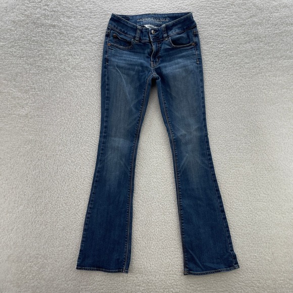 American Eagle Outfitters Pants - American Eagle Jeans Womens 00 Short Blue Artist Flare Stretch BoHo Cowgirl